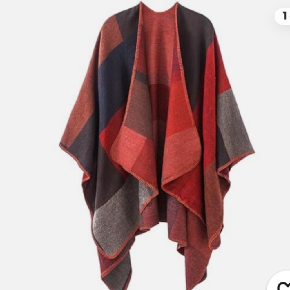 Women's Shawl Wraps Open Front Poncho Cape Oversized | One Size